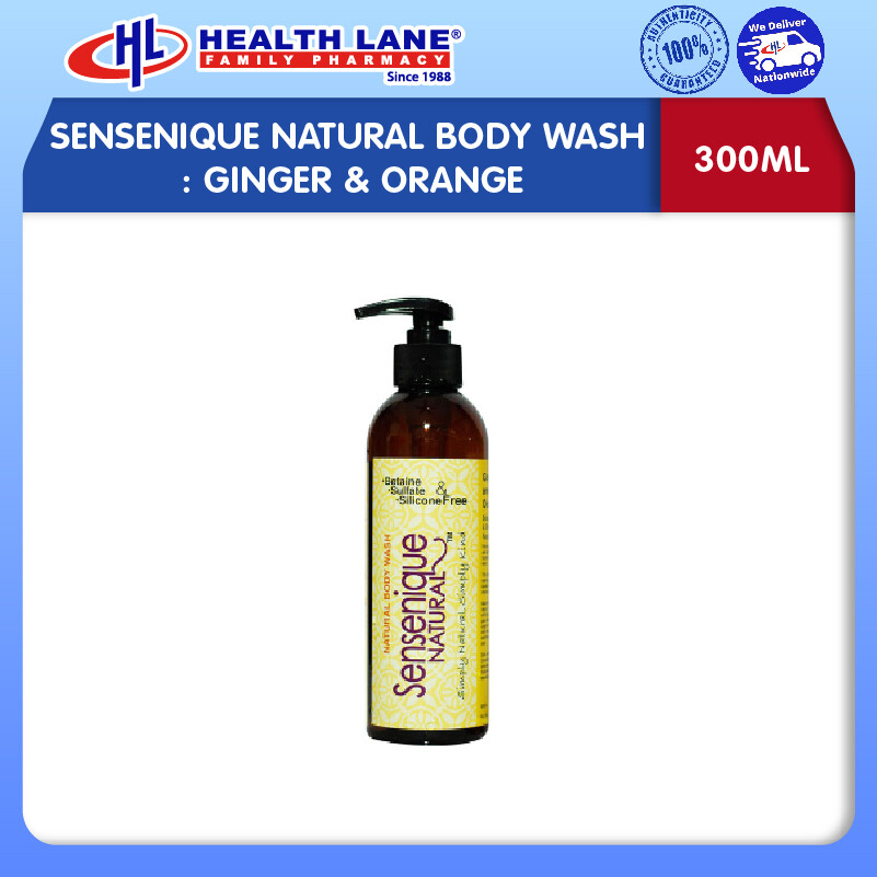 SENSENIQUE NATURAL BODY WASH GINGER & ORANGE (300ML)